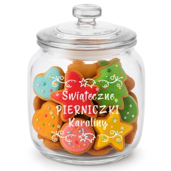 Słoik na Ciastka z Grawerem 1,4L Prezent Świąteczny Personalizowany Napis